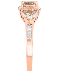 Effy Collection Morganite (1-1/2 ct. t.w.) & Diamond (1/6 ct. t.w.) Ring in 14k Rose Gold