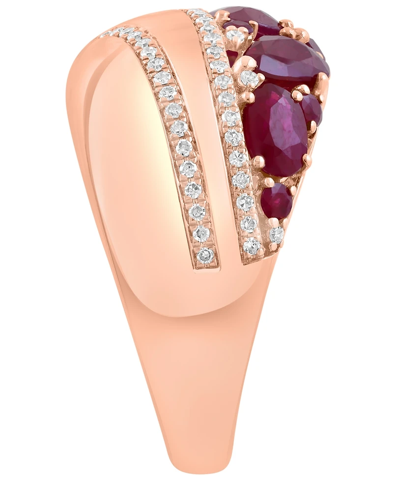 Effy Collection Ruby (2-3/8 ct. t.w.) & Diamond (1/6 ct. t.w.) Ring in 14k Rose Gold