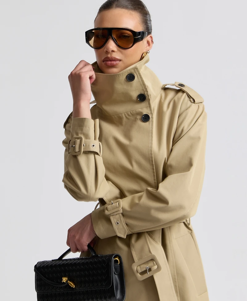 Avec Les Filles Women's Funnel Neck Slouchy Trench