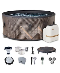 MSpa Round Inflatable Bubble Massage Spa, 4 to 6 Person Outdoor Hot Tub, Mono