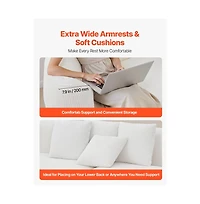 Sugift Luxury Modern Cloud Plush Sectional Sofa 112inch Curved Modular Couch with 4 Pillows - Oversized