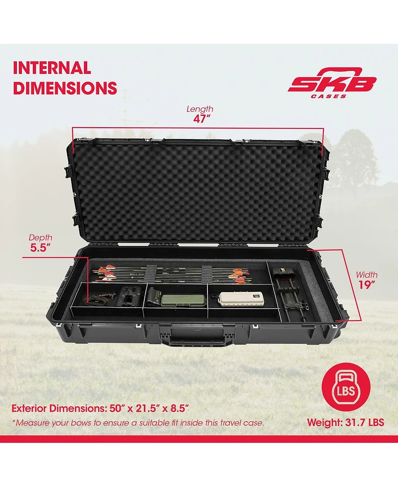 Skb Cases 3I-4719-pl iSeries Single/Double Bow Case with Hard Plastic Exterior