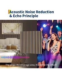 gaomon Piece 3D Fluted Wood Slat Acoustic Soundproof Wall Panels for Noise Reduction