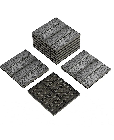 gaomon 9-Pack Waterproof Interlocking Patio Flooring Composite Deck Tiles for Indoor and Outdoor Use