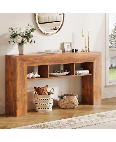 Gaomon Entryway Console Table, Sofa Table with Storage Shelves, Wooden Entry Foyer Table, Behind Couch Table for Living Room, Hallway, Entrance
