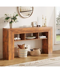 Gaomon Entryway Console Table, Sofa Table with Storage Shelves, Wooden Entry Foyer Table, Behind Couch Table for Living Room, Hallway, Entrance