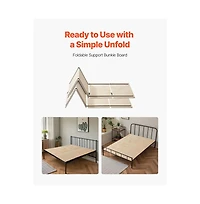 Sugift Full Size Foldable Bunkie Board with Pine Plywood Slats