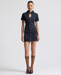 Avec Les Filles Women's Short-Sleeve Collared Dress