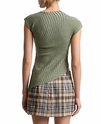 Avec Les Filles Women's Radial Rib Sleeveless Top