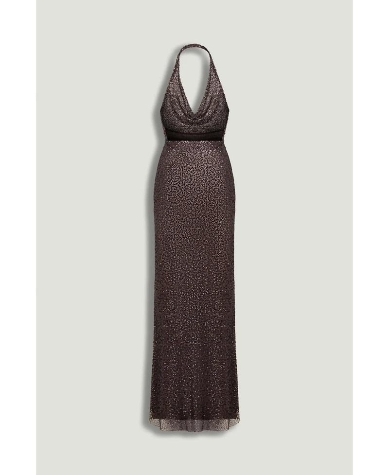 Nocturne Women's Off-Shoulder Sequin Embellished Maxi Dress