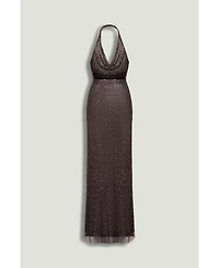 Nocturne Women's Off-Shoulder Sequin Embellished Maxi Dress