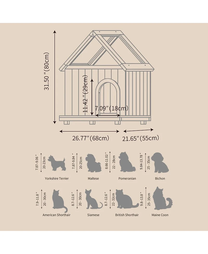 6thdruple Modern Pet House with Clear Roof and Wood Frame