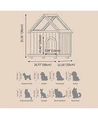 6thdruple Modern Pet House with Clear Roof and Wood Frame
