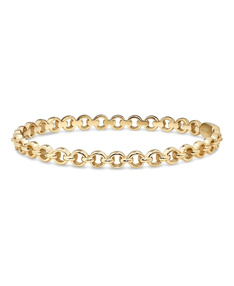 Devata Cable Link Bangle Bracelet in Gold Plated Sterling Silver, Size Medium