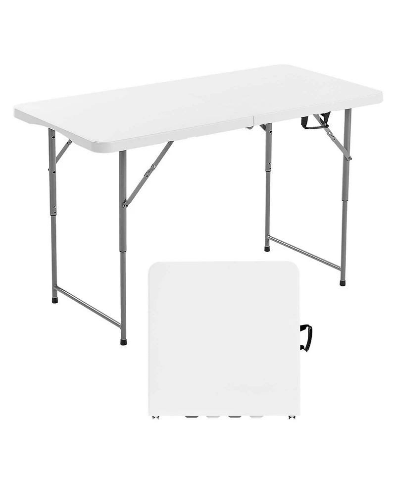 Sugift Folding Table 4 feet Heavy Duty Portable Adjustable Utility Table