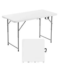 Sugift Folding Table 4 feet Heavy Duty Portable Adjustable Utility Table