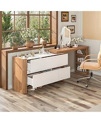 Homsee L-Shaped Desk with Storage - Adjustable Corner Computer Desk | Office Desk with Drawers