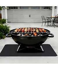 Xo 65" x 48" Double-Sided Fireproof Under Grill Mat, Waterproof Oil Resistant Bbq Deck Protector Pad for Indoor Outdoor Patio