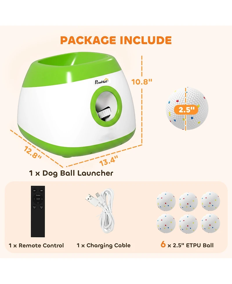 PawHut Automatic Dog Ball Launcher, Thrower, 26-79 Ft Disce