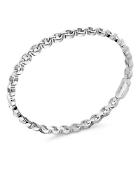 Devata Cable Link Rhodium Plated Bangle Bracelet