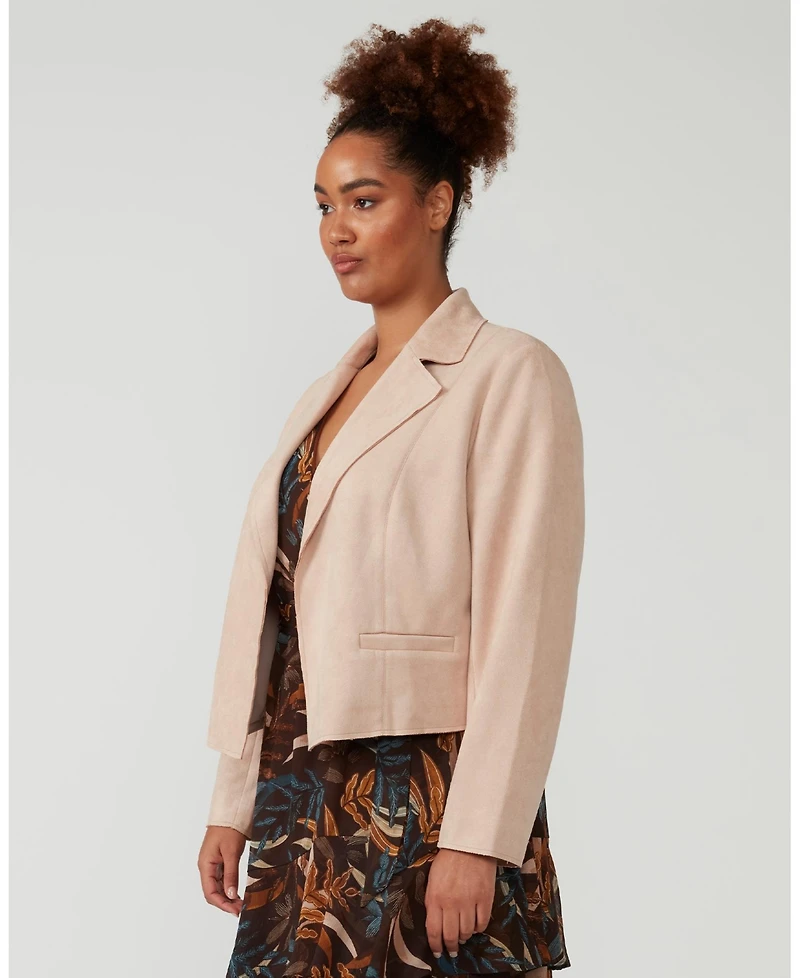 Estelle Women's Rosabella Faux Suede Notch Lapel Jacket