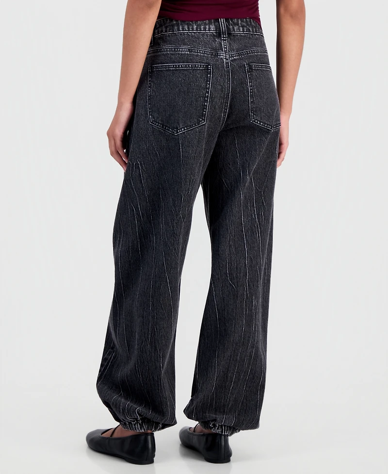 Madden Girl Juniors' Balloon-Leg Jogger Jeans