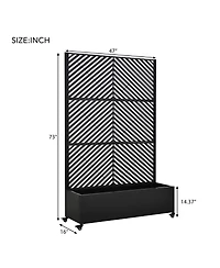 Streamdale Furniture Metal Raised Garden Bed with Wheels, Trellis, and Privacy Screen