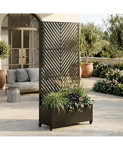 Streamdale Furniture Metal Raised Garden Bed with Trellis