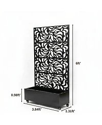 Streamdale Furniture 70.87" Leaf Pattern Privacy Screen with Planter Box