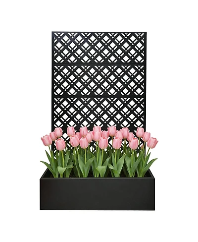 Streamdale Furniture Metal Raised Garden Bed with Trellis, 70.9"H x 43.3"W x 15.8"D