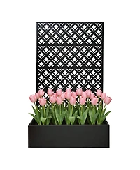 Streamdale Furniture Metal Raised Garden Bed with Trellis, 70.9"H x 43.3"W x 15.8"D