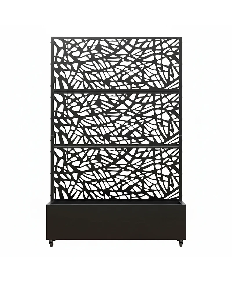 Streamdale Furniture 70.87" Leaf Pattern Privacy Screen with Planter Box