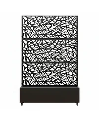 Streamdale Furniture 70.87" Leaf Pattern Privacy Screen with Planter Box