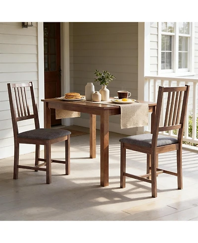 Clihome Modern Dining Chairs Set of 2 - Rubberwood Kitchen Chairs with Padded Seat