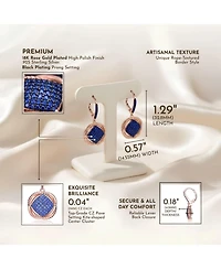 18K Rose Gold and Black Plated Sterling Silver Cubic Zirconia Dangling Earrings