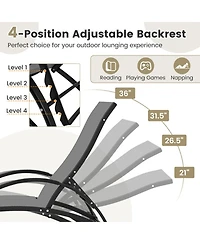 Gouun 2-in-1 Outdoor Rocking and Lounge Chair with 4-Position Backrest