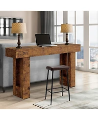 homfan 63" Farmhouse Console Table with Storage Shelf, Entryway Sofa Table for Behind Couch or Hallway