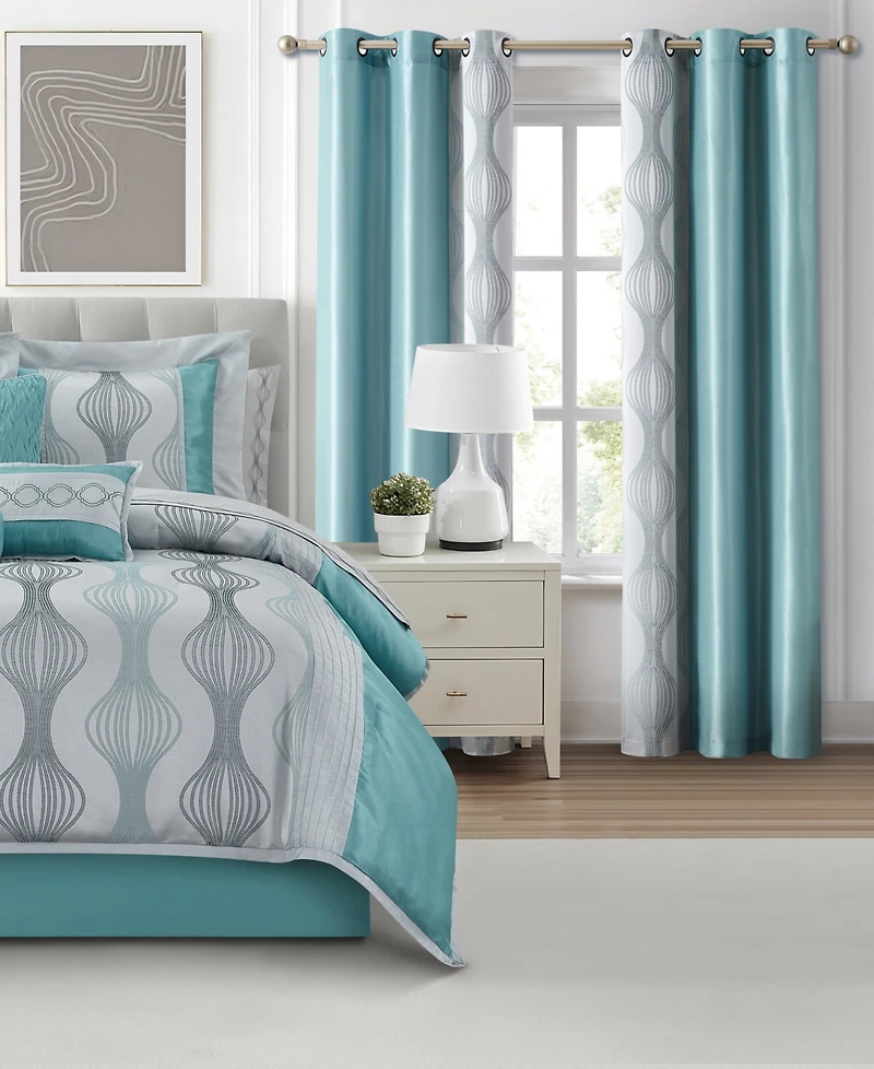Stratford Park Kath Geometric 15-Pc. Comforter Set