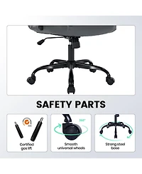 homfan Pu Leather Office Chair with Flip-Up Armrests, High Back Executive Desk Chair, 360degree(s) Swivel and Adjustable Height