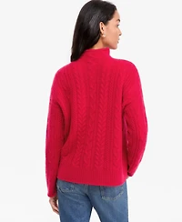 Charter Club Women's 100% Cashmere Cable-Knit Funnel-Neck Pullover Sweater, Macy's Exclusive