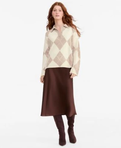 Charter Club Womens 100 Cashmere Argyle Oversized Collar Sweater Macys Exclusive