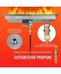 Cozito Drop-in Fire Pit Pan, Stainless Steel H-Burner Kit