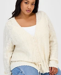 And Now This Trendy Plus Pointelle Drawstring Cardigan, Macy's Exclusive
