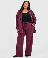And Now This Trendy Plus Denim-Look Terry Shacket, Macy's Exclusive