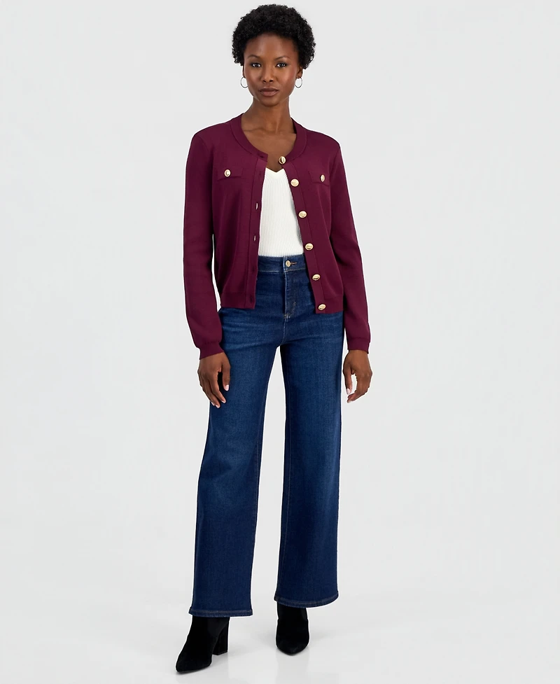 I.n.c. International Concepts Women's Petite Structured Button-Front Cardigan, Macy's Exclusive