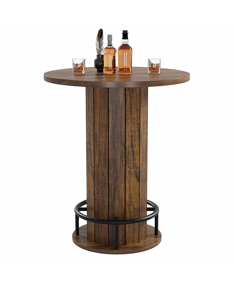 gaomon Round Bar Table, for Dining Coffee Cocktail Living Room, Small Space