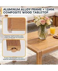 Asagikoiai 4 Piece Aluminum Patio Sectional Set with Cushions and Coffee Table