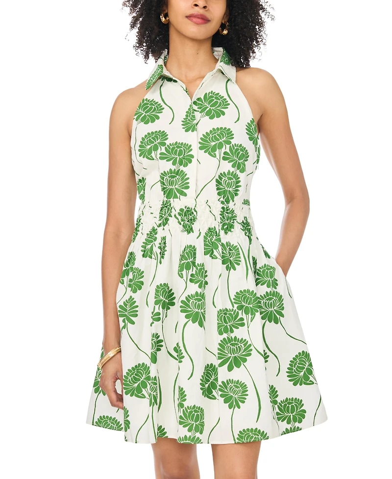 1.state Women's Sleeveless Smocked Waist Dress
