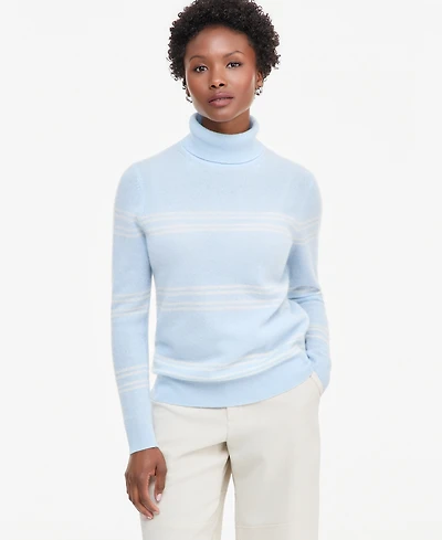 Charter Club Petite Sophia Stripe Cashmere Turtleneck Sweater, Macy's Exclusive