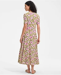 Lands' End Women's Silky Knit Sweetheart Midi Dress